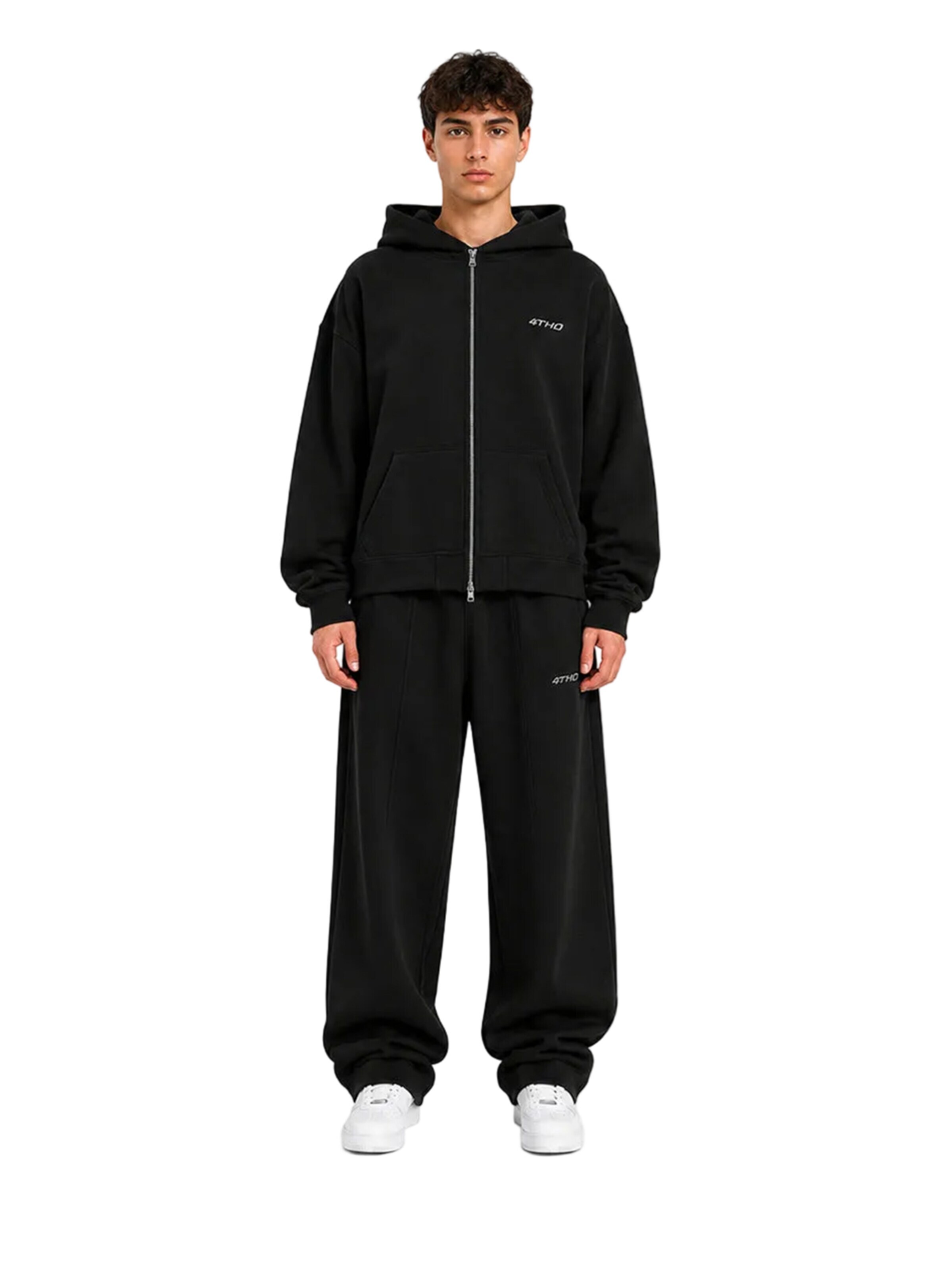 Giacca di felpa sportiva 'Zip Hoodie - Black' di 4thD in nero