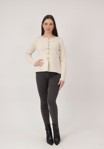 Elara Bluse in Beige: Vorderseite