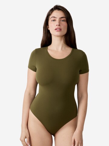 ETAM Shirt Bodysuit 'Pure Soft' in Green: front