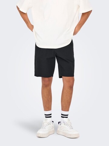 Regular Pantalon 'ONSLeo' Only & Sons en noir : devant