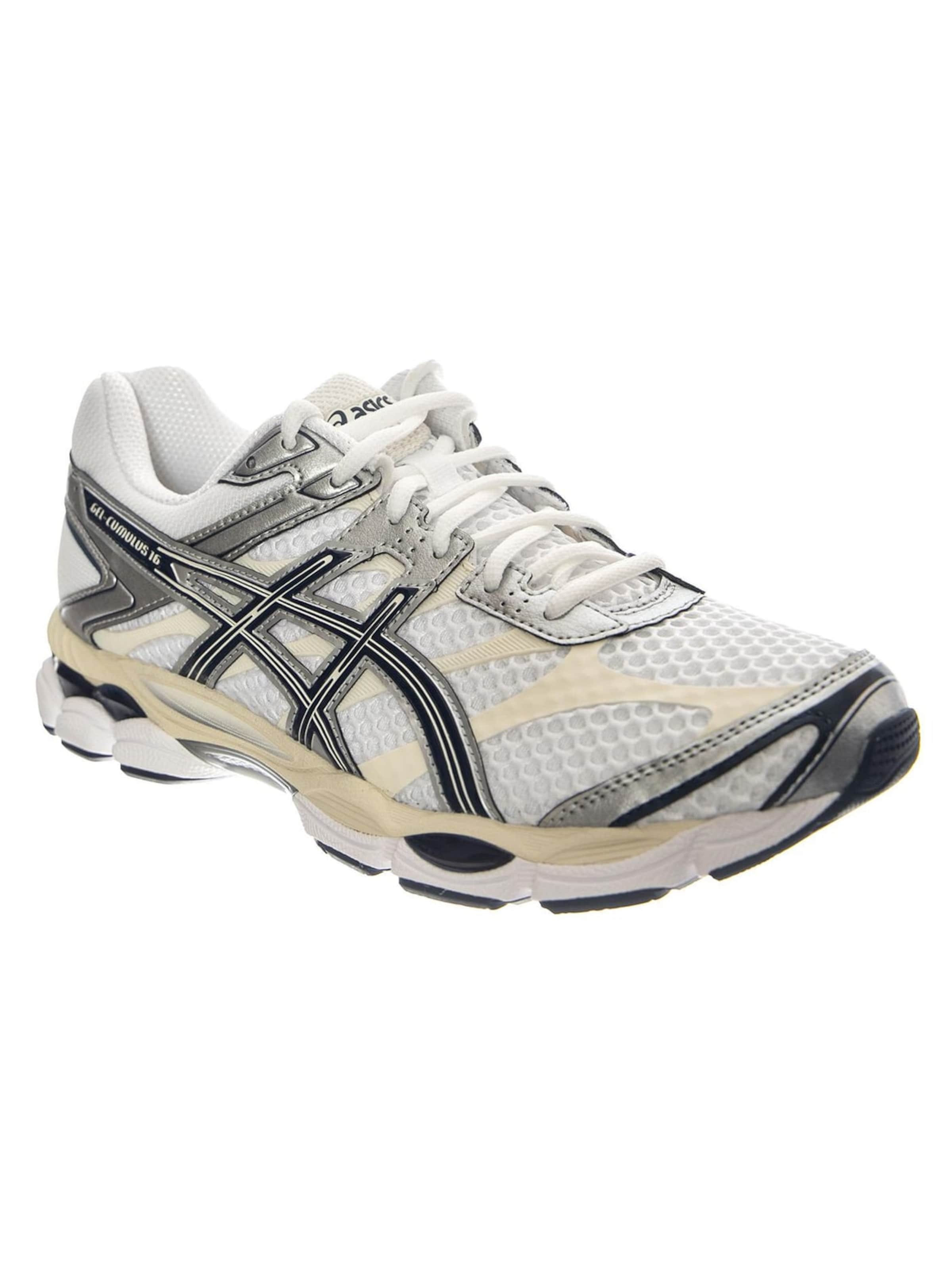 ASICS Sportieve veterschoen 'Gel-Cumulus 16 White/Midnight' in Blauw: voorkant