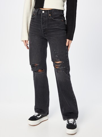 LEVI'S ® Regular Jeans 'Ribcage Straight Ankle' in Zwart: voorkant