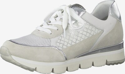 MARCO TOZZI Baskets basses en gris clair / argent / blanc, Vue avec produit