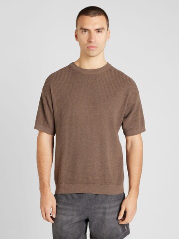 Pull-over 'BASTIAN' JACK & JONES en marron : devant