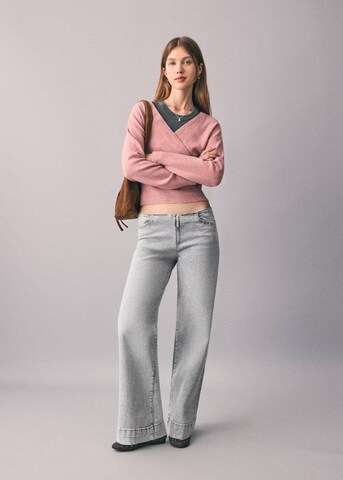 MANGO TEEN Wide leg Jeans in Grey: front