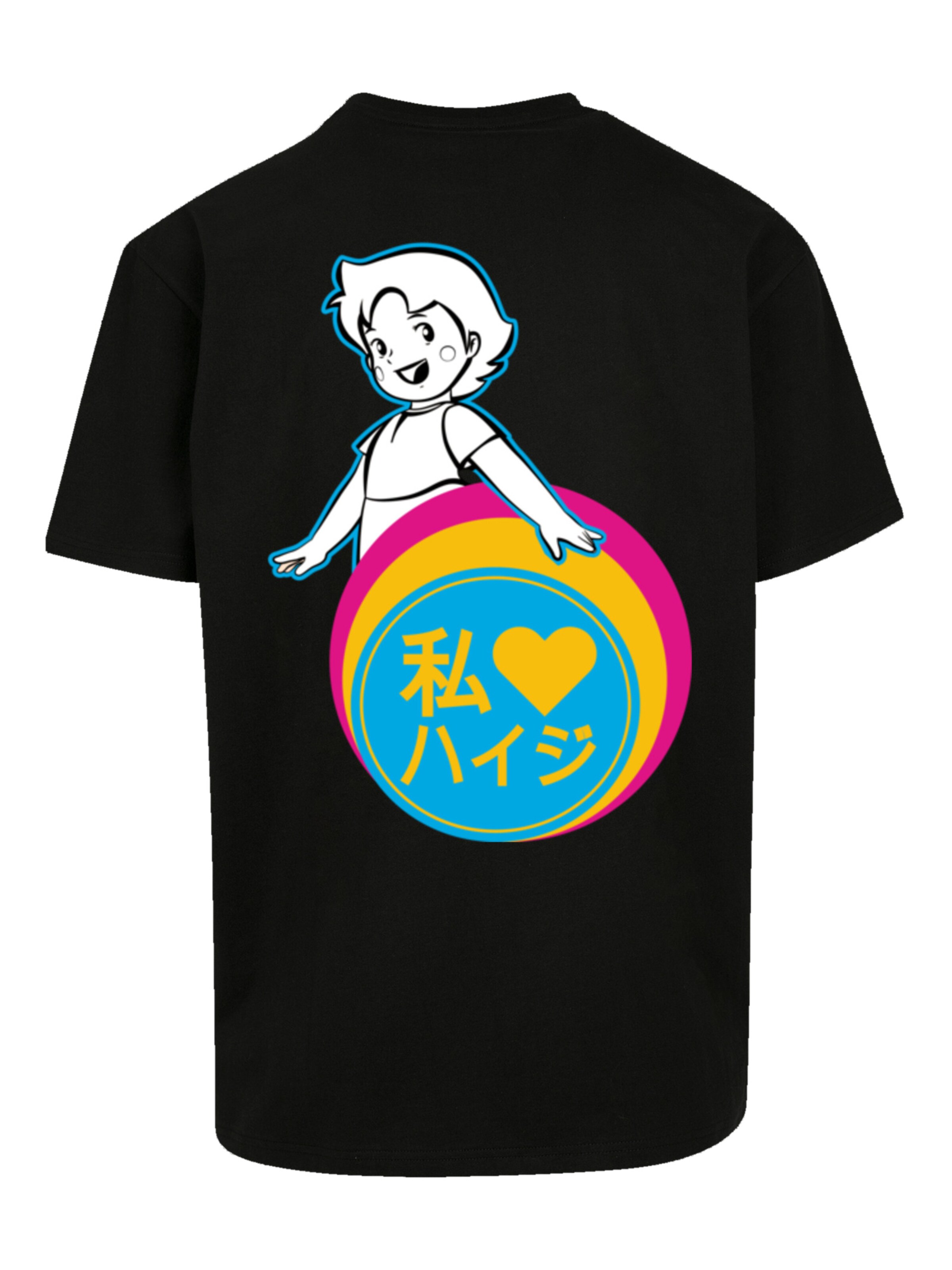 F4NT4STIC Shirt 'Heidi Heroes of Childhood' in Zwart