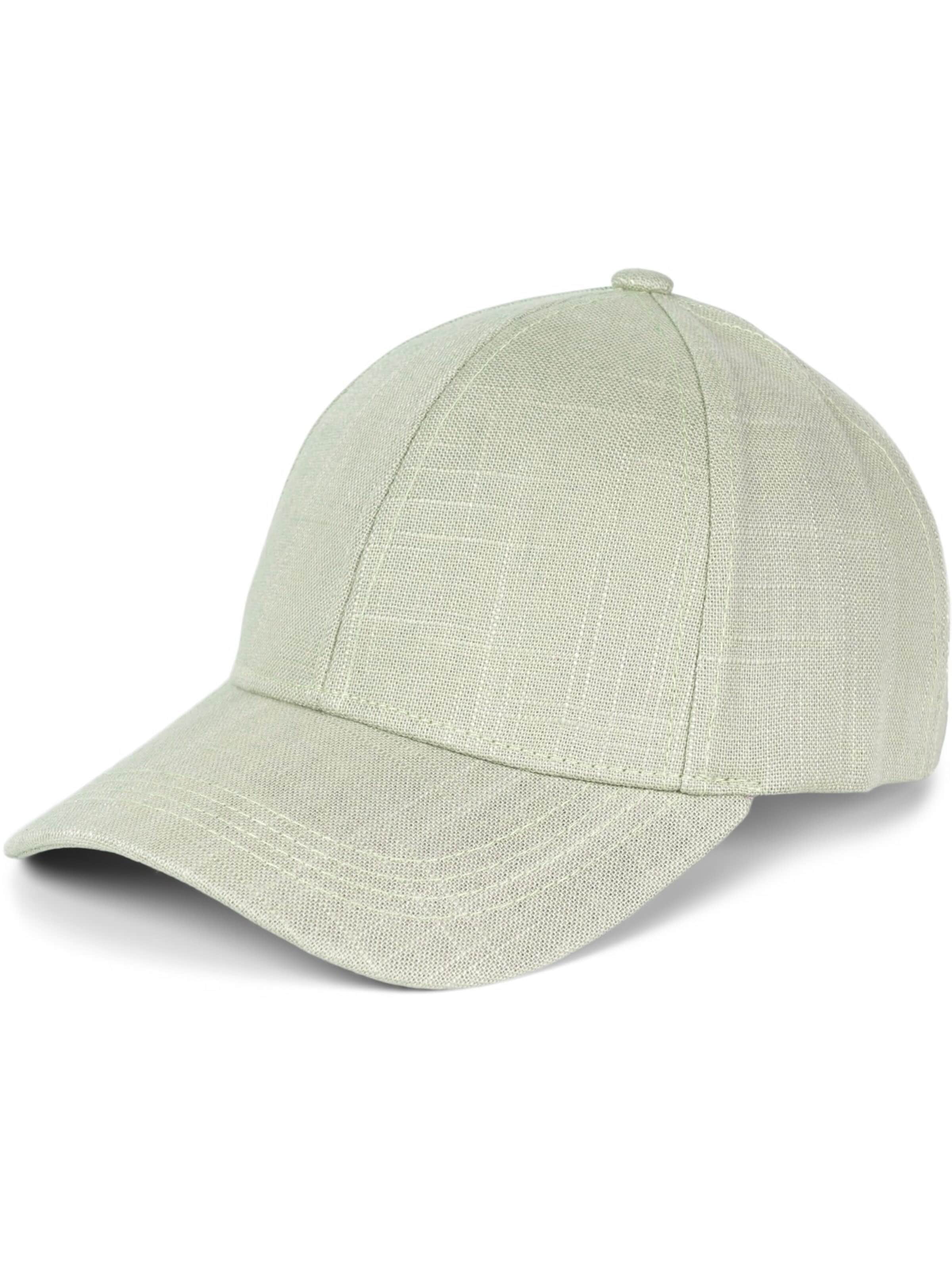 styleBREAKER Cap 'Leinen Baseball Cap'‌ in Grün: Vorderseite