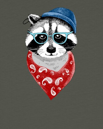 watabout.kids Shirt 'Waschbär' in Groen