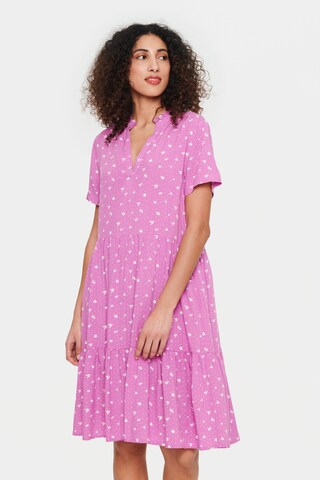 SAINT TROPEZ Košeľové šaty 'Eda' - fialová: predná strana