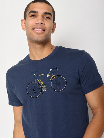 GREENBOMB Shirt 'Bike Knut' in Blauw