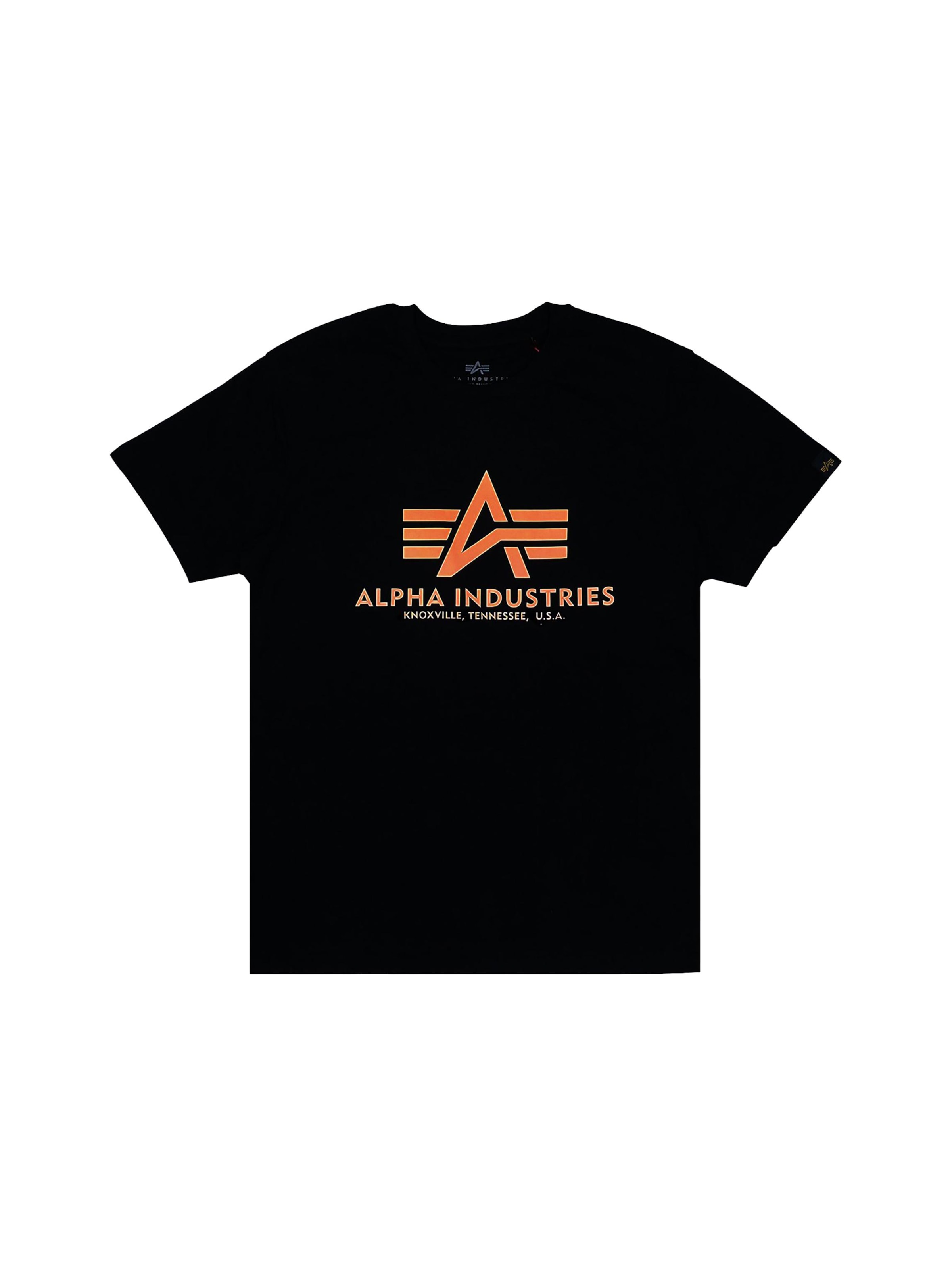 ALPHA INDUSTRIES Shirt 'Basic Logo'‌‌‌‌‌‌‌‌‌ in Schwarz: Vorderseite