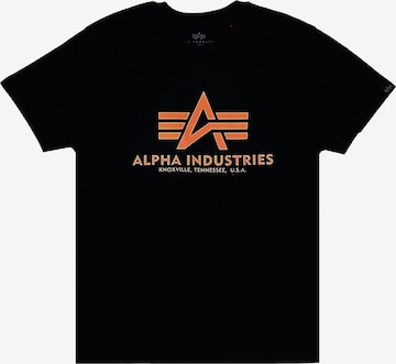 ALPHA INDUSTRIES Shirt 'Basic Logo' in Schwarz: Vorderseite