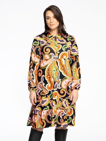 Yoek Shirt Dress in Mixed colors: front