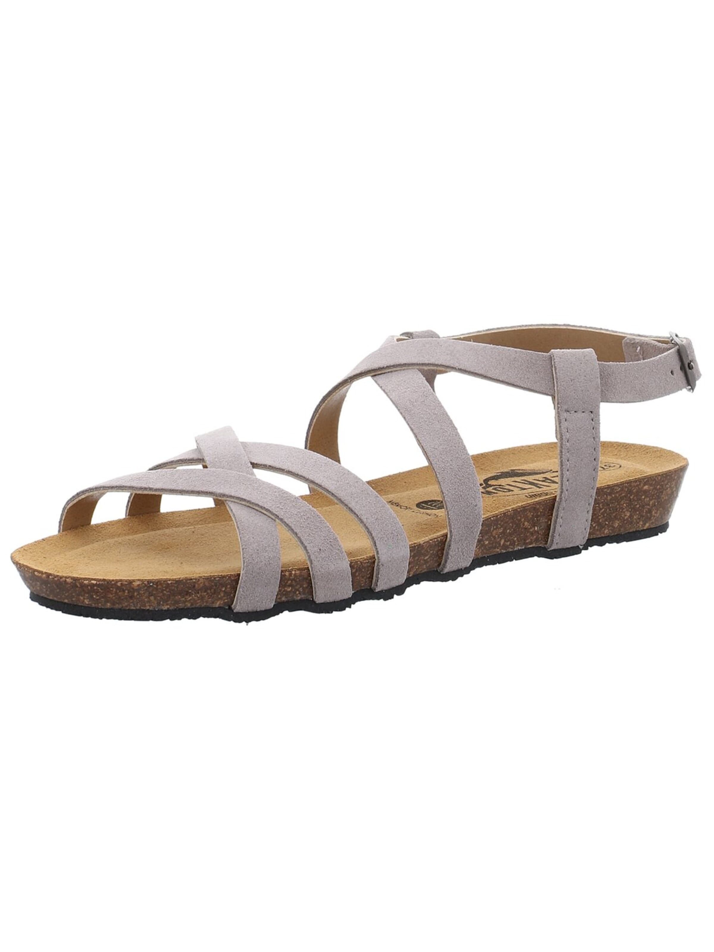 Plakton Sandals 'Damen Sandale 405184 AFELPADO ALUMUNIO Echt Leder in silber' in Silver: front