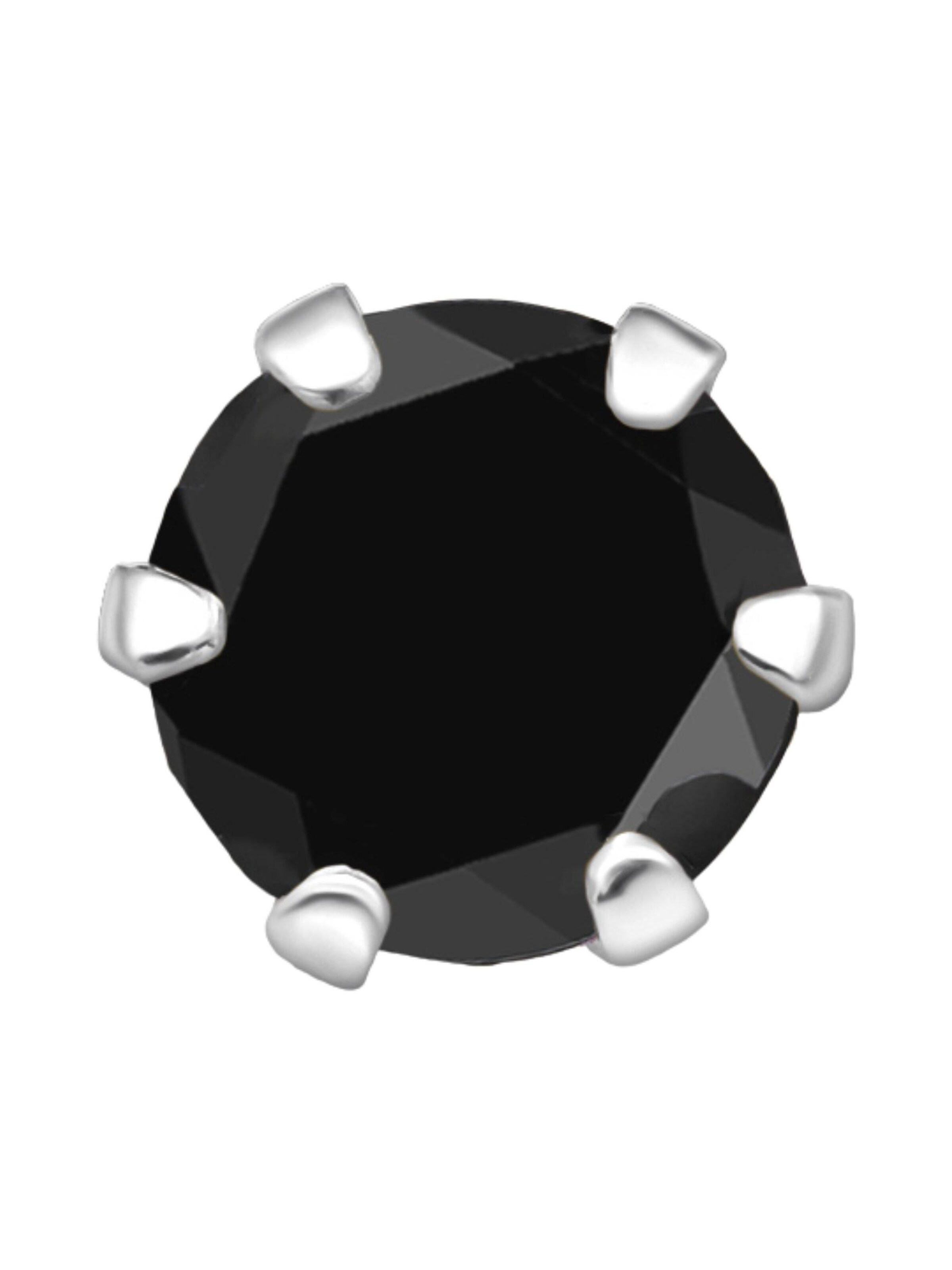 Boucles d'oreilles 'Silberne Runde 5 mm Ohrstecker mit Kristallen' Maxte en noir