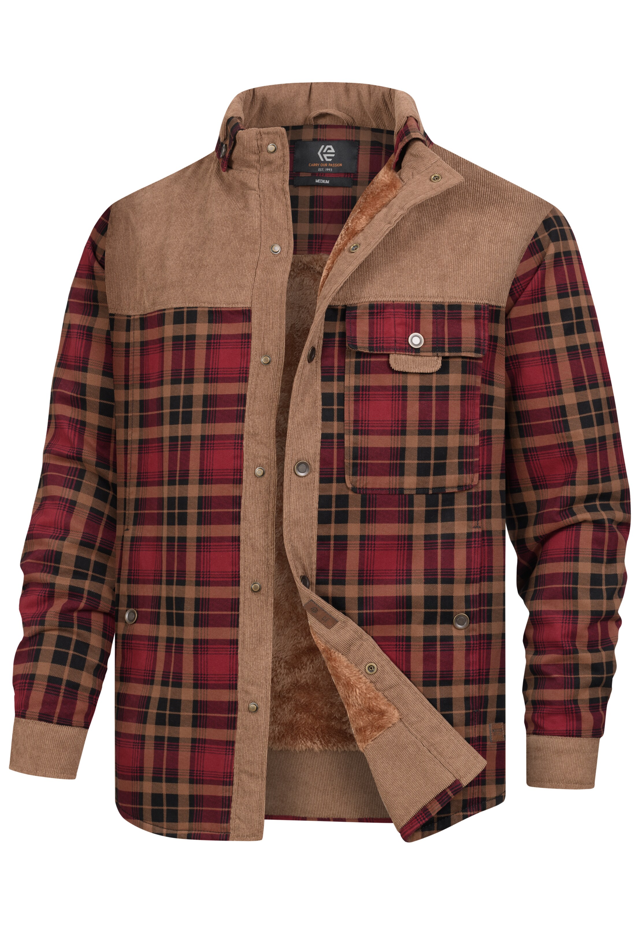 INDICODE JEANS Tussenjas 'Holz' in Bruin: voorkant