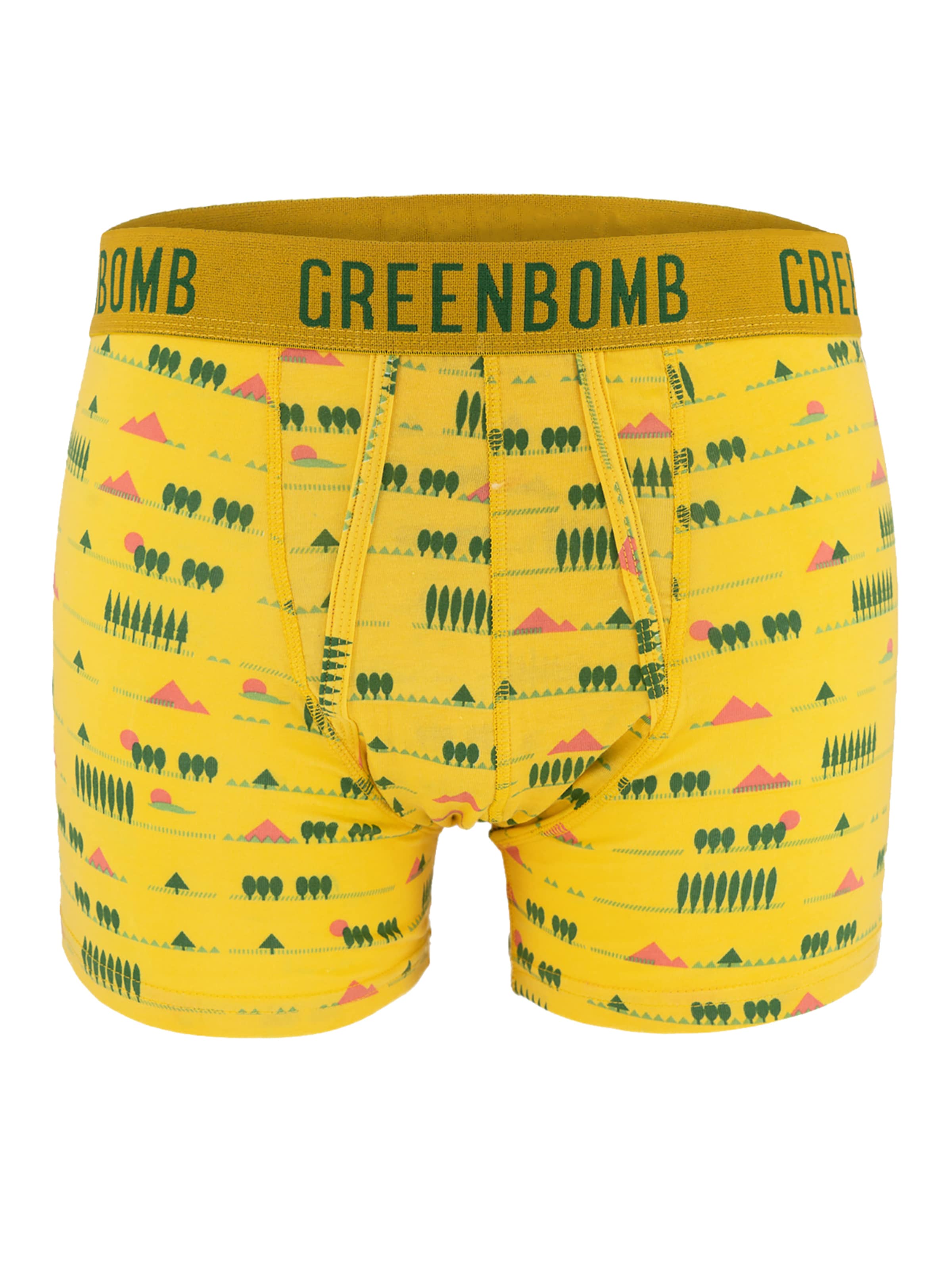 Boxer 'Nature Triangles' di GREENBOMB in giallo: frontale