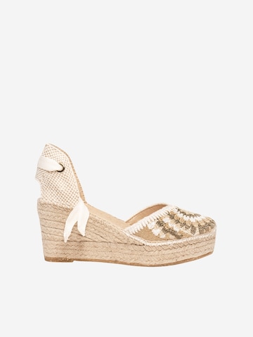 Alhamas - Sandalias 'Alpargata Cuña 8 cm' en blanco: frente