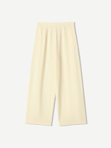 Wide Leg Pantalon à pince Bershka en jaune