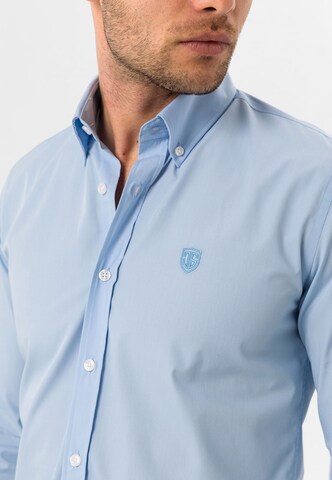 Jimmy Sanders Slim Fit Hemd in Blau