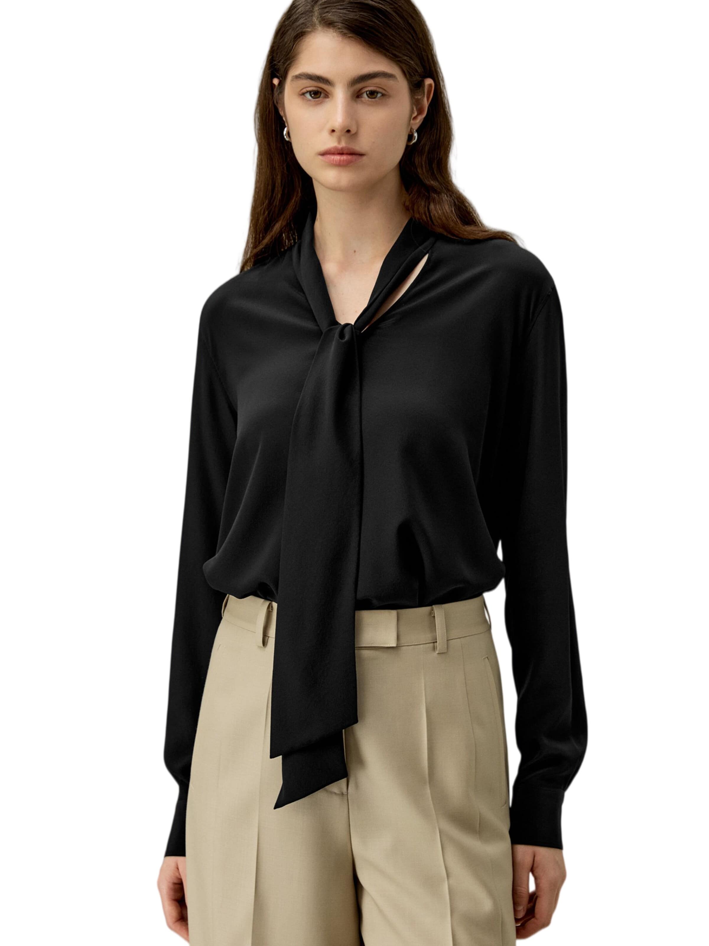Lilysilk - Blusa en negro: frente