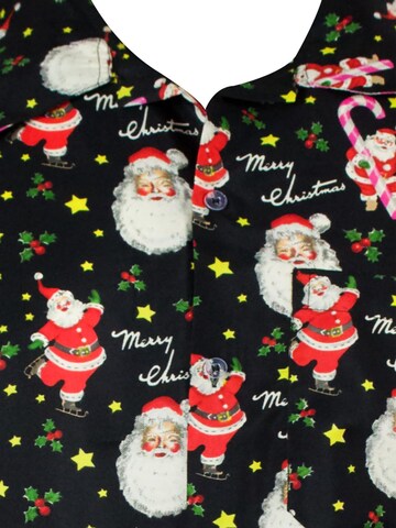 King Kameha Regular Fit Hemd 'Christmas Candycane' in Schwarz