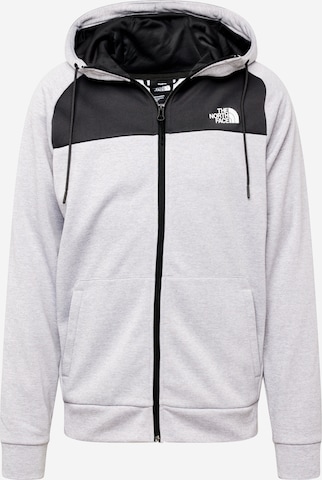 THE NORTH FACE Athletic Zip-Up Hoodie 'REAXION' in Grey: front