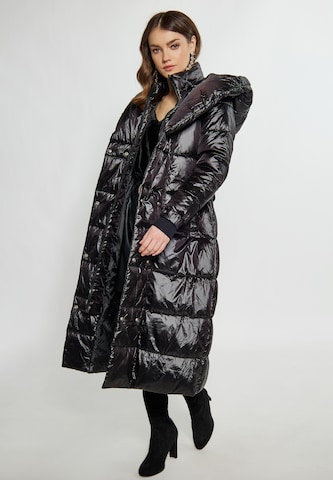faina Χειμερινό παλτό σε μαύρο