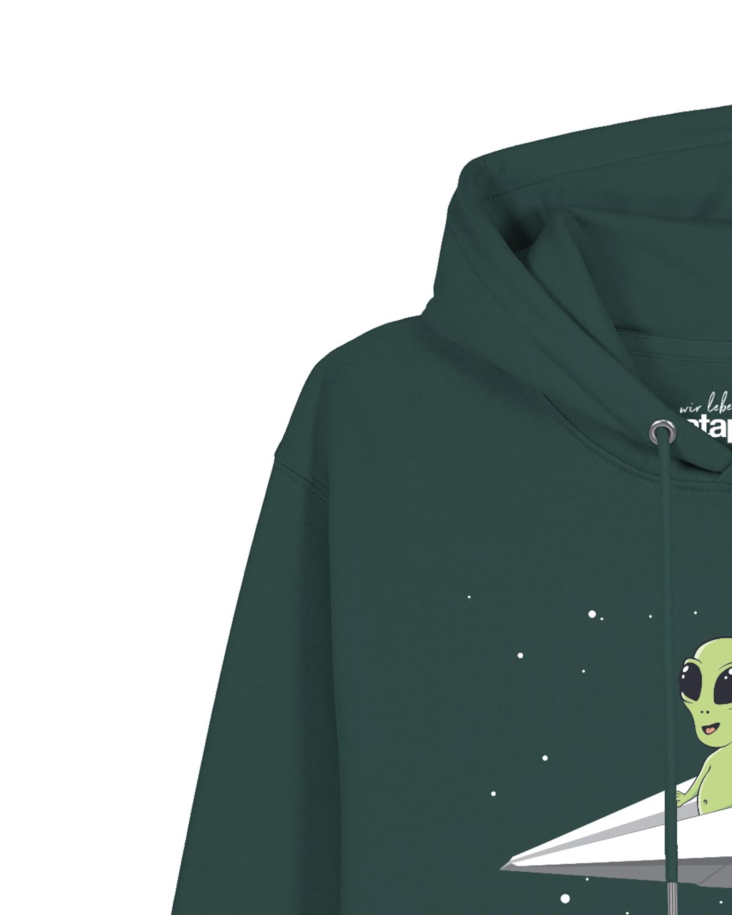 Sweat-shirt 'Alien On A Paper Plane' Watapparel en vert