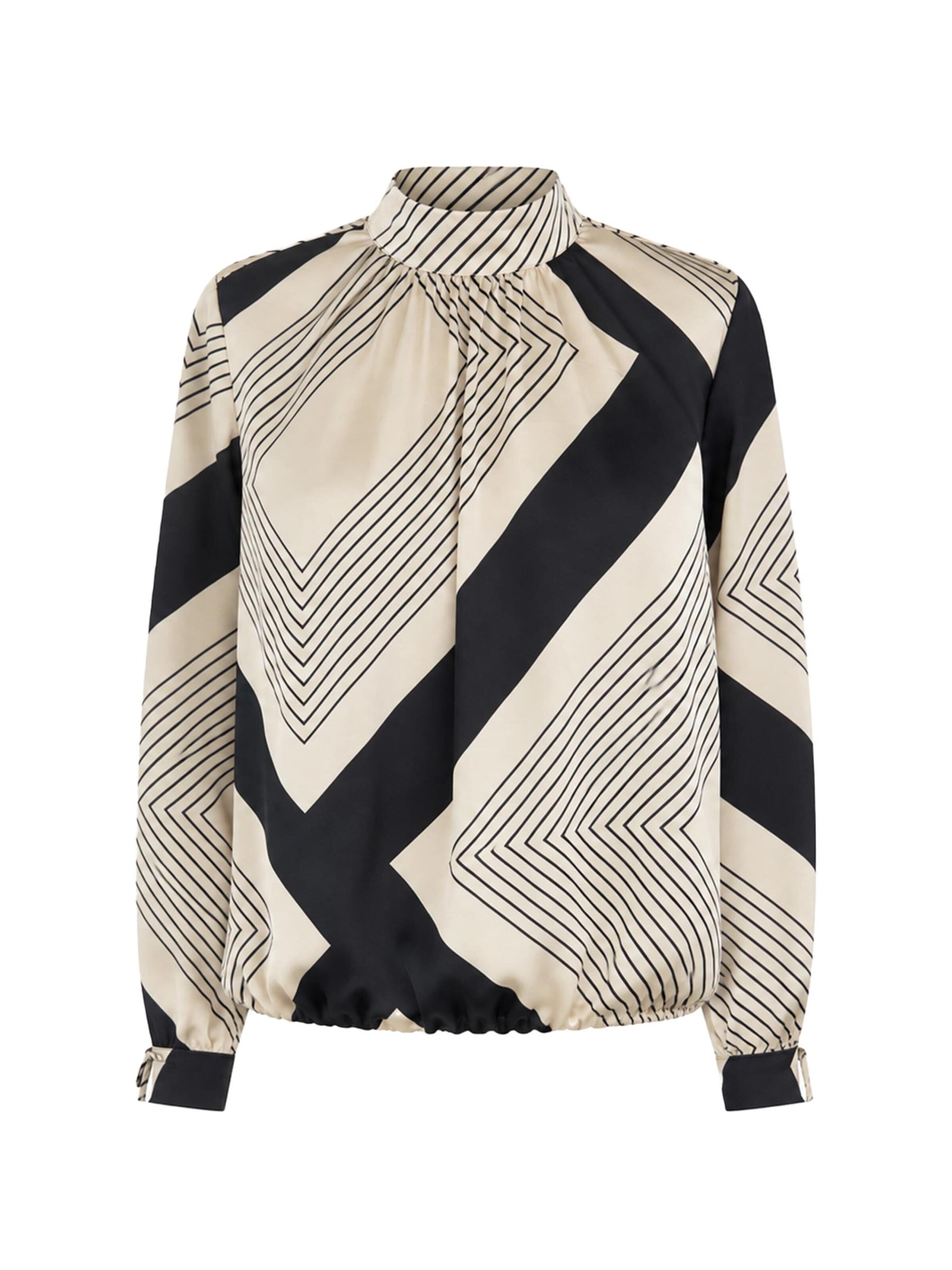 REGINA FASHION Bluzka 'Blouse with Standing collar print' w kolorze beżowy: przód
