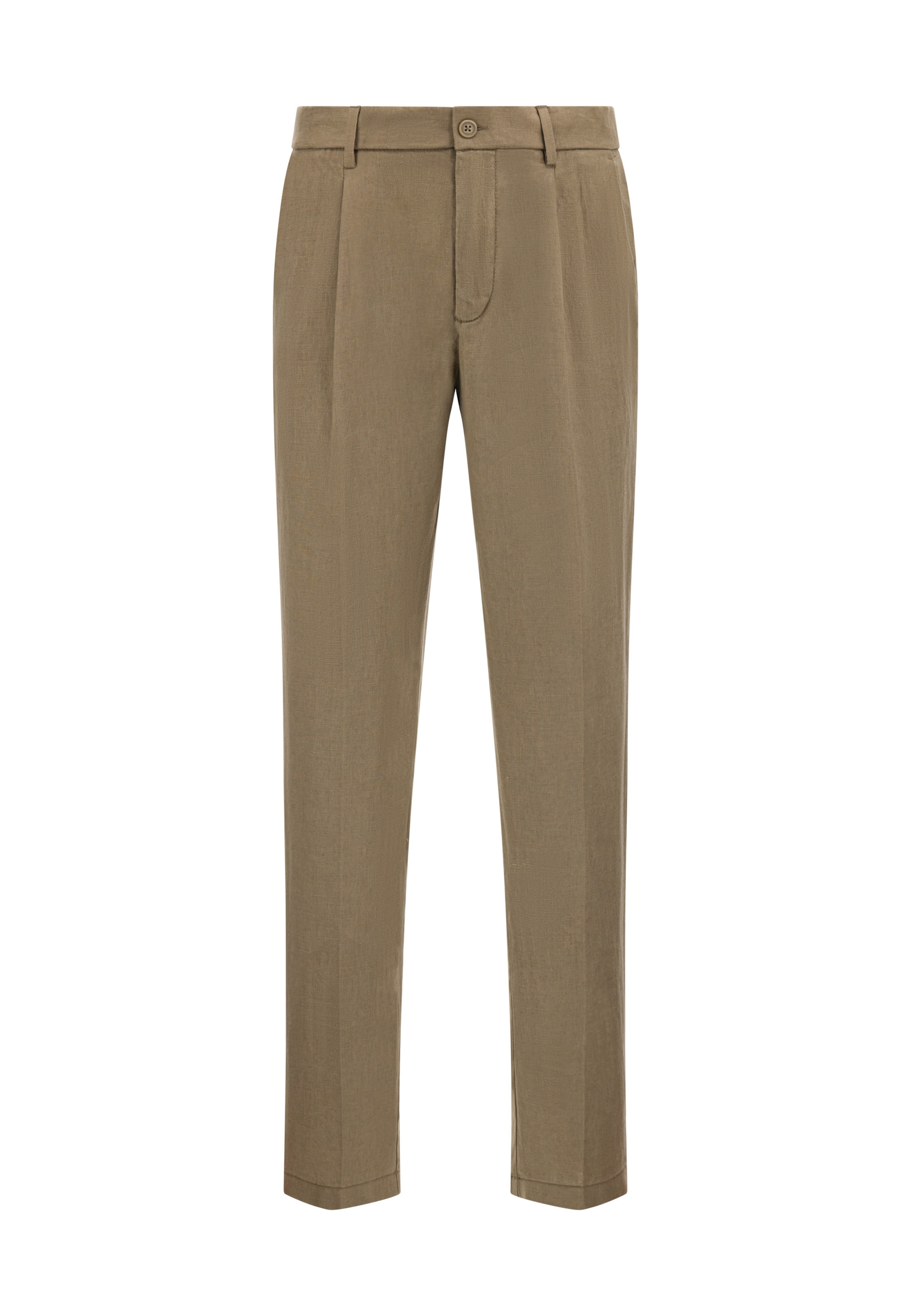 Boggi Milano Regular Pleat-front trousers in Beige: front