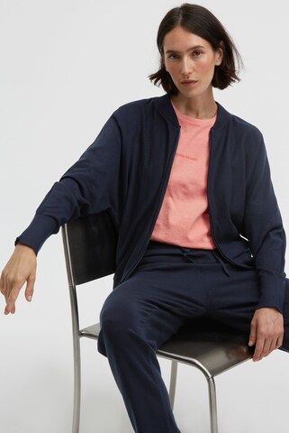 SENSES.THE LABEL Cardigan KO:MET aus Feinstrick mit Zipper in Blau