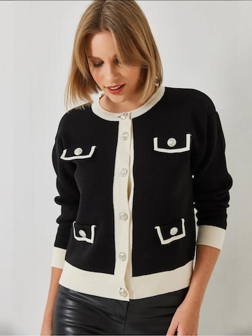 Bianco Lucci Gebreid vest in Zwart