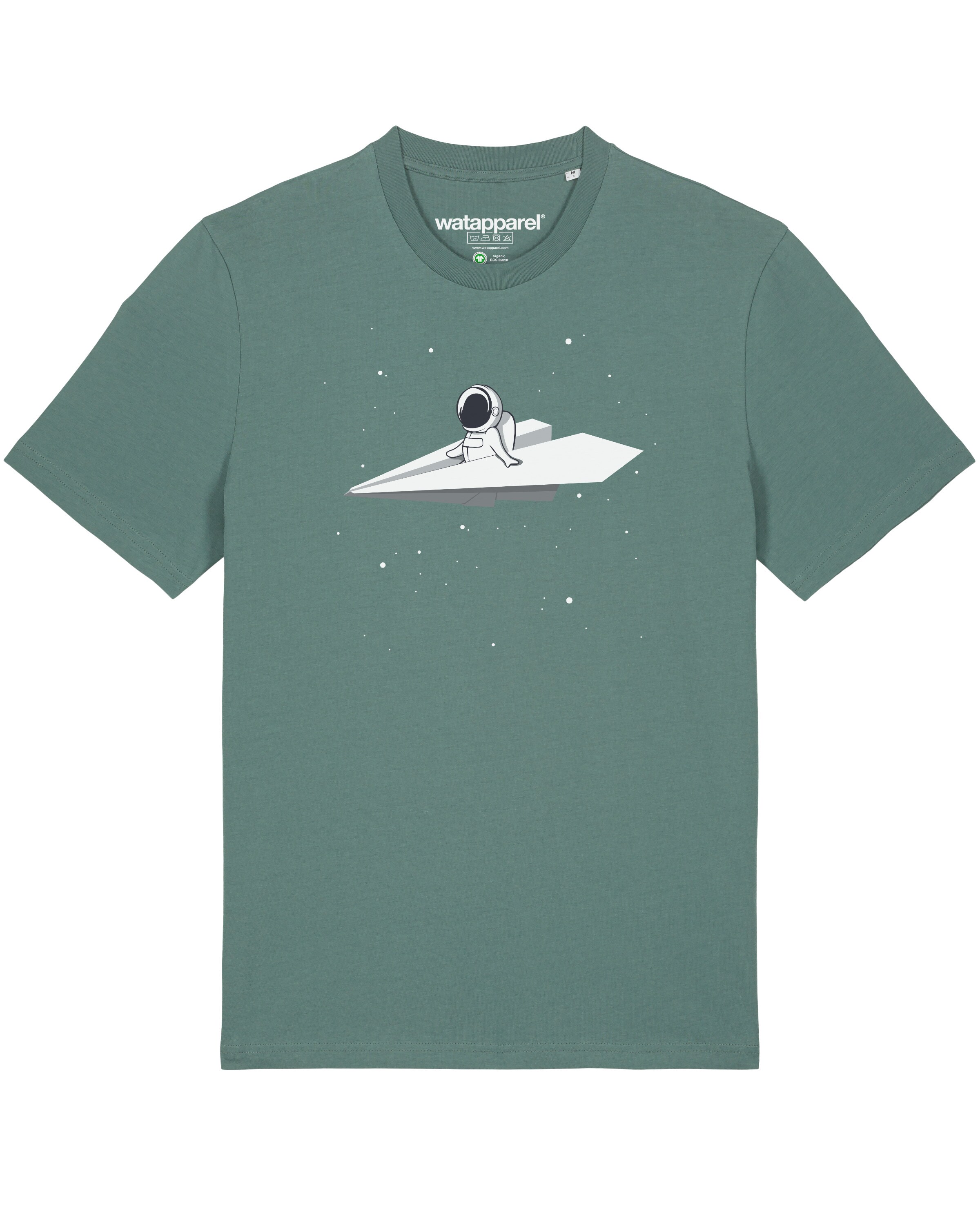 T-Shirt 'Fly me to the moon' Watapparel en vert : devant