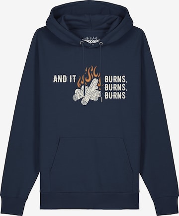 Watapparel Sweatshirt 'And it burns' in Blue: front