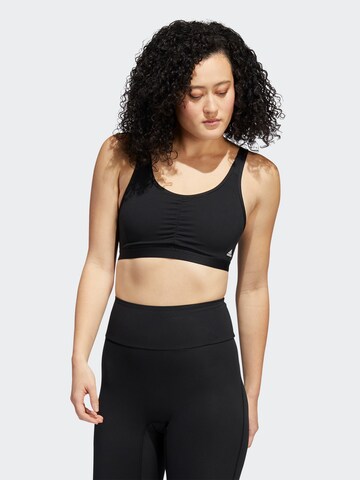 ADIDAS SPORTSWEAR Bustier Biustonosz sportowy 'Coreessentials Medium-Support' w kolorze czarny: przód