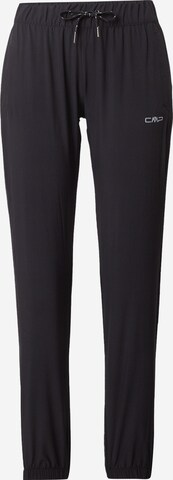 CMP Tapered Outdoor Pants in Black: front