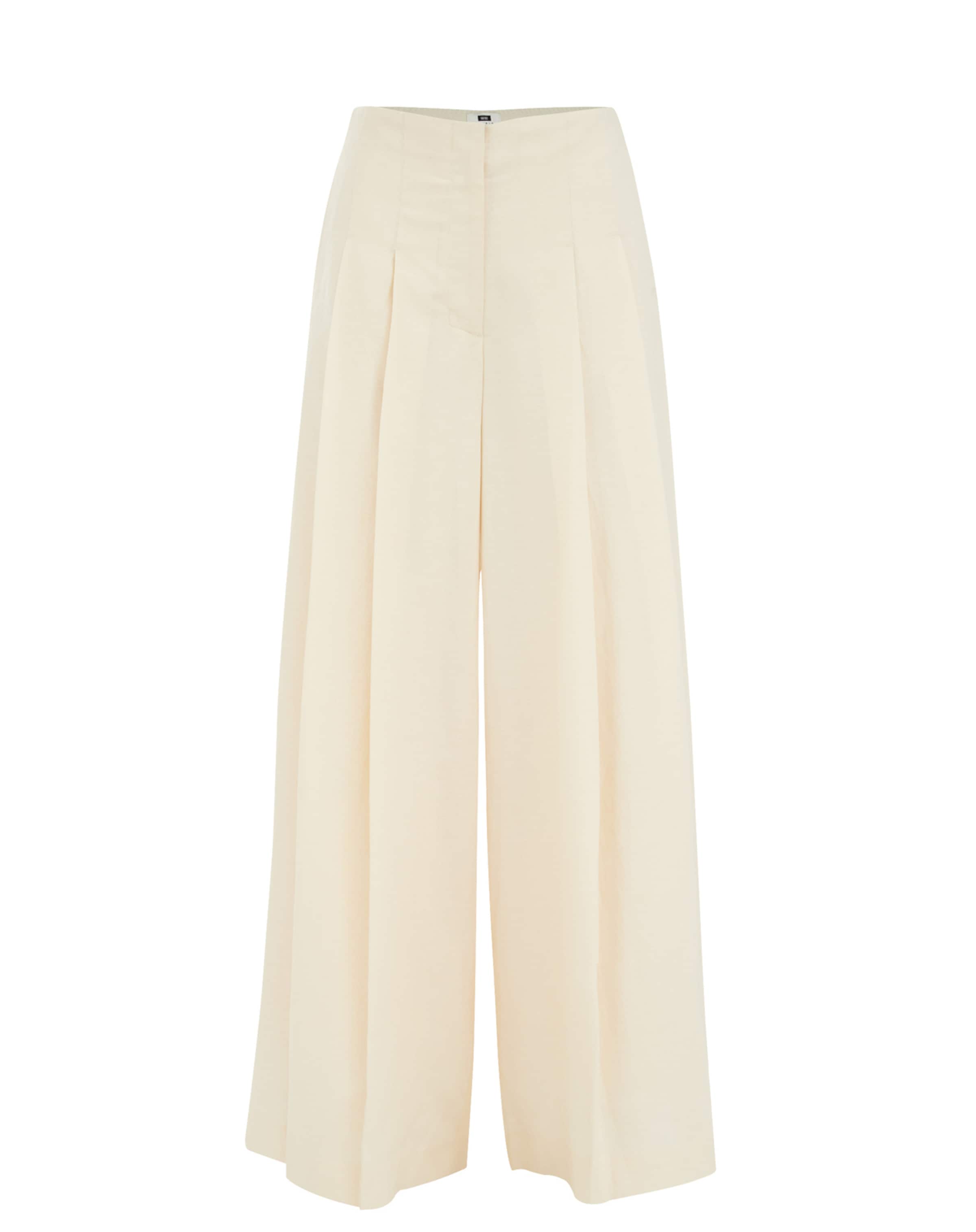 WE Studio Wide leg Veckad byxa i beige: framsida