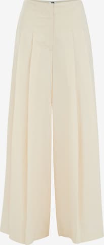 smėlio WE Studio Plačios klešnės Klostuotos kelnės: priekis