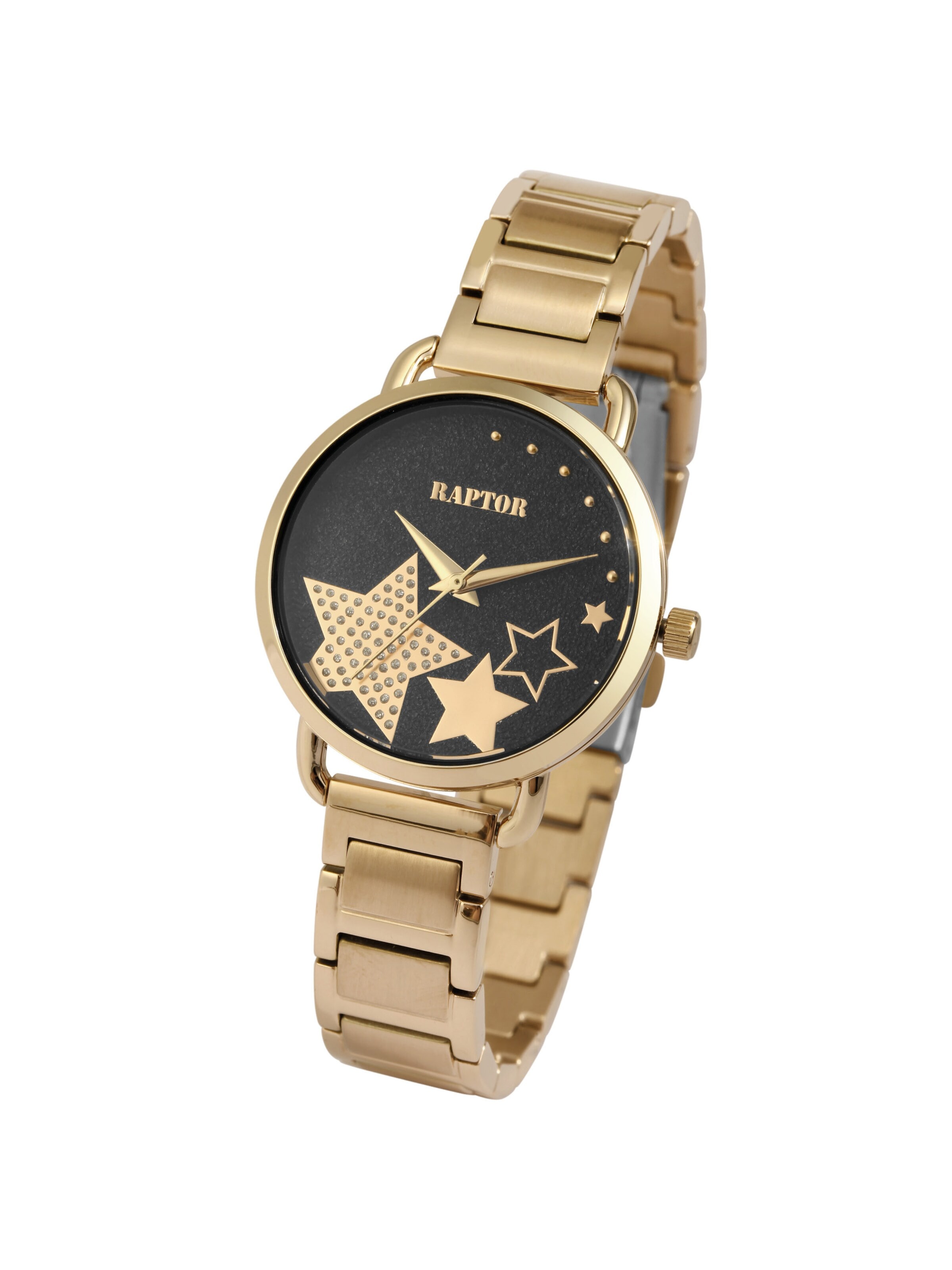 Raptor Analog Watch 'Shienne, 3 ATM' in Gold: front