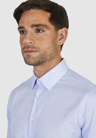 Coupe regular Chemise business HECHTER PARIS en bleu