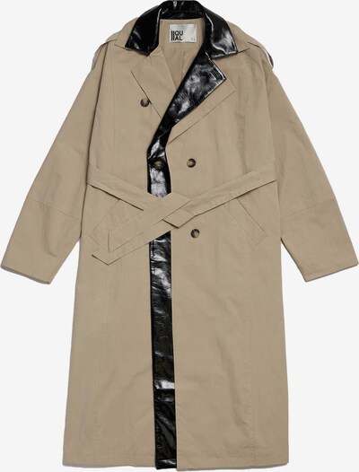 IIQUAL Ανοιξιάτικο και φθινοπωρινό παλτό 'MARIA' σε σαμουά / μαύρο, Άποψη προϊόντος