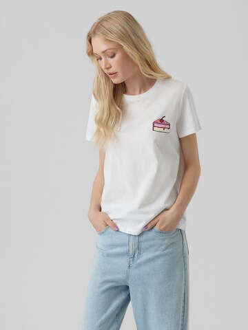 VERO MODA T-Shirt 'MIA FRANCIS' in Weiß