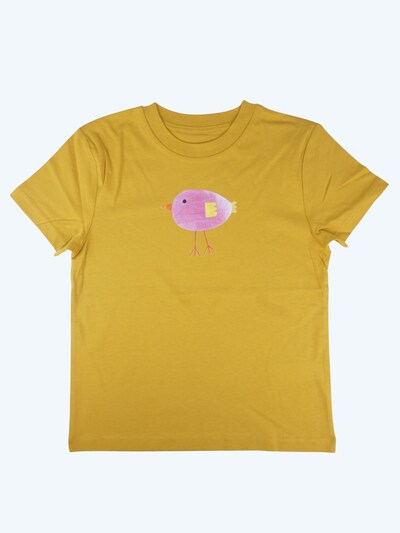 MelaDi Shirt 'Lila Vogel'‌ in 98-104 in ocker, Produktansicht