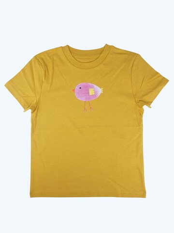 MelaDi Shirt 'Lila Vogel' in Yellow: front