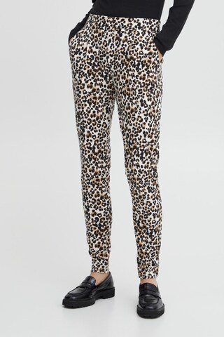 ICHI Slim fit Trousers 'Kate' in Brown: front