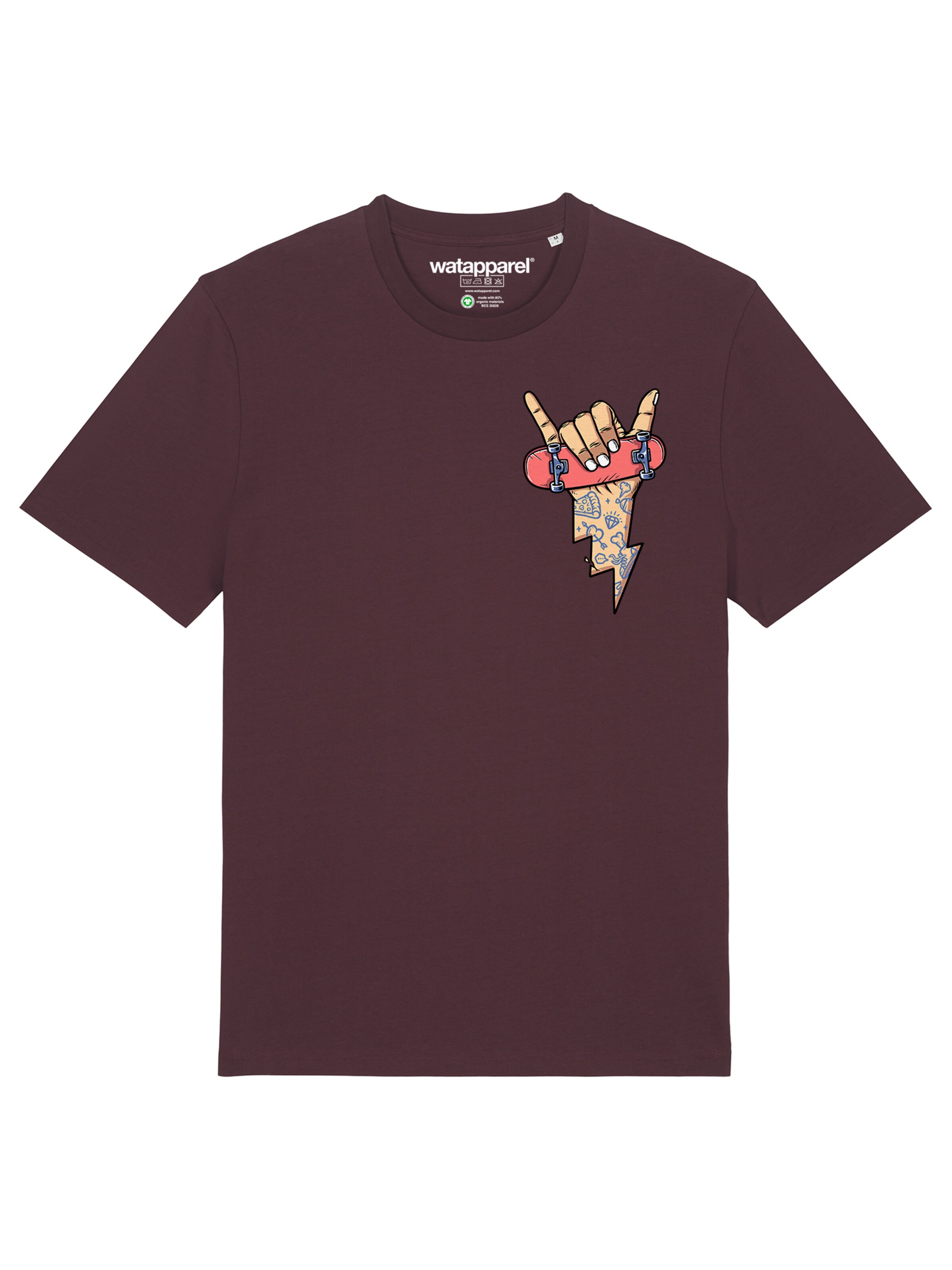 T-Shirt 'Skateboard' Watapparel en rouge : devant