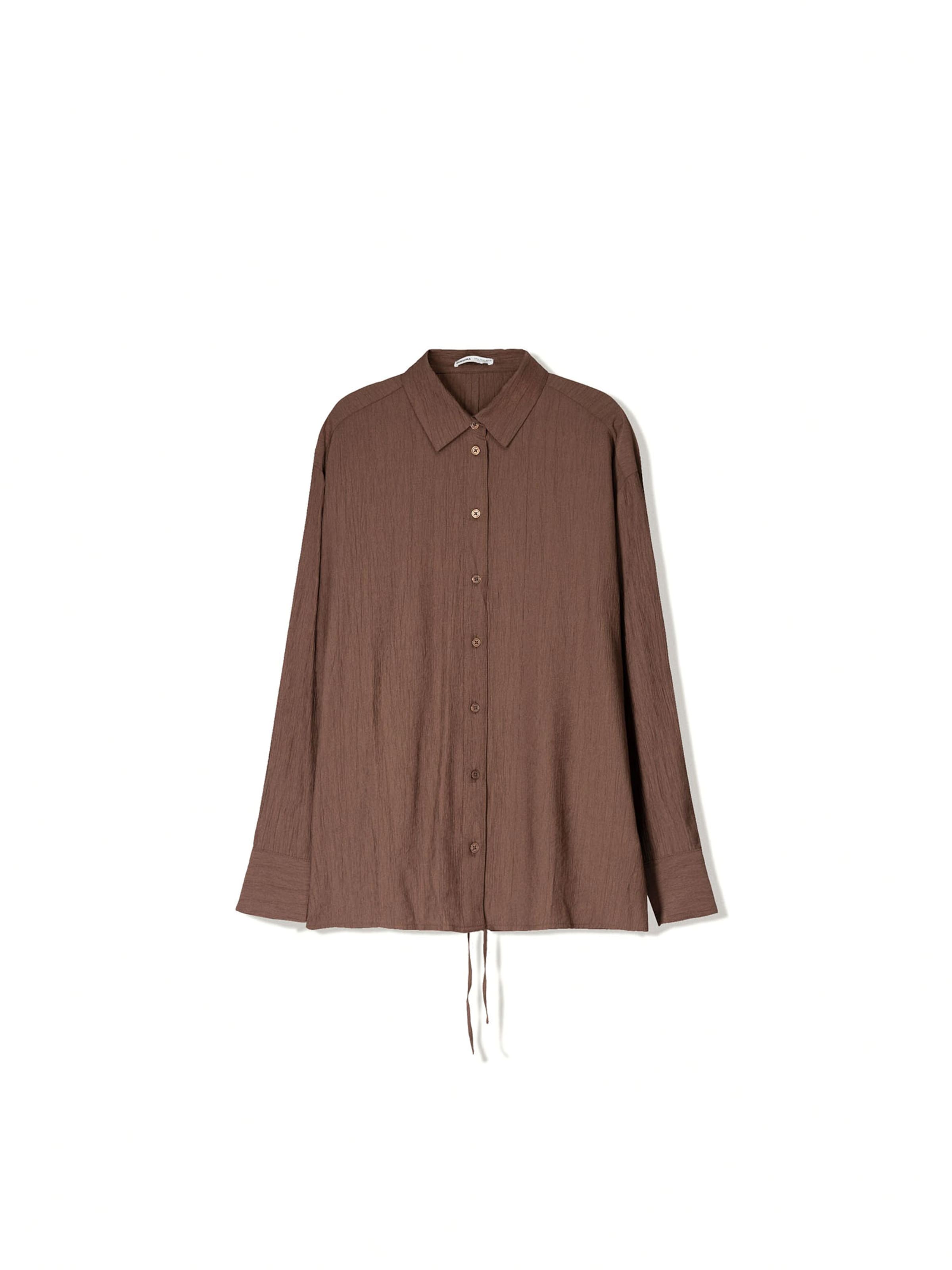 Camicia da donna di Bershka in marrone: frontale