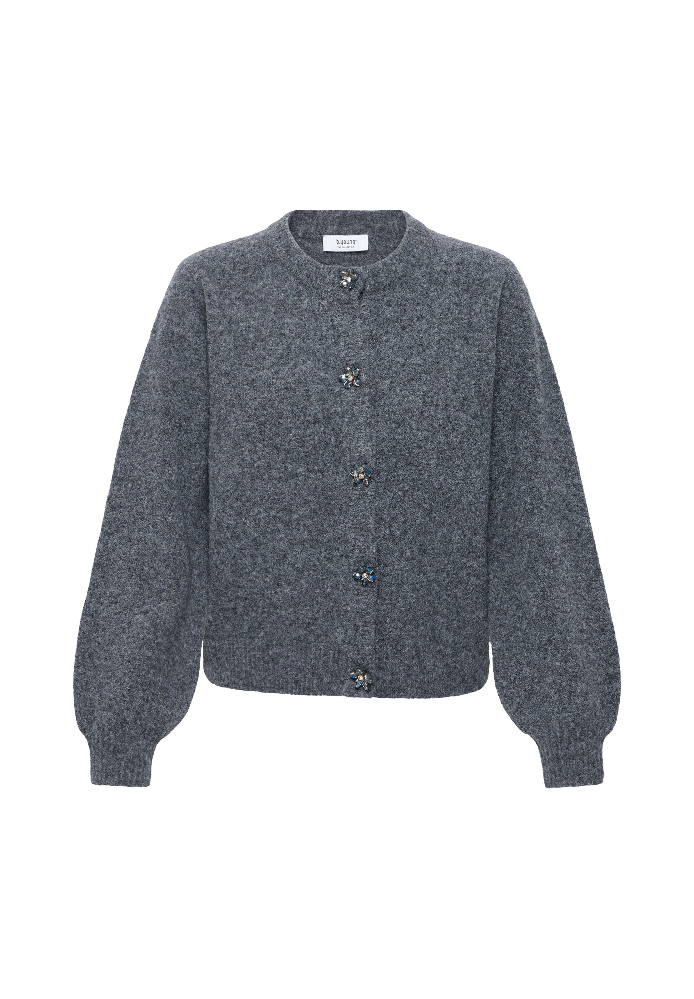 b.young Strickjacke 'BYOMEA' in Grau: Vorderseite