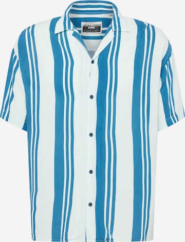 JACK & JONES Comfort fit Button Up Shirt 'Jeff' in Blue: front